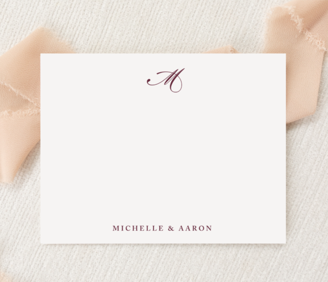 Rose Personalized Stationery Set For Women, Rose Note Cards