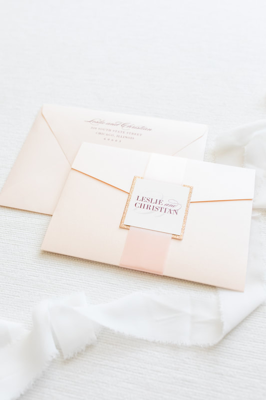 Save the Date Wedding Invitation Envelopes Luxe Blush Pink Gold Glitter Lined A7 5X7 Envelopes Bridal Shower