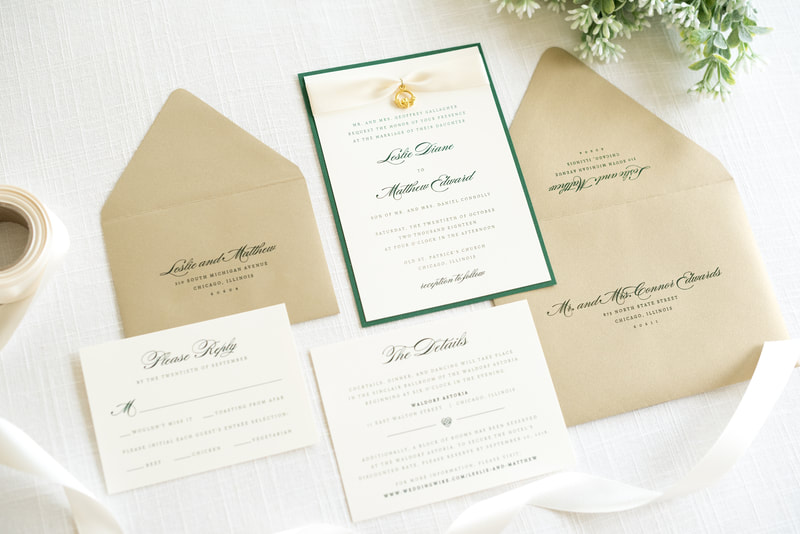 elegant & formal irish wedding invitation with satin ribbon and claddagh embellishment - celtic,  claddagh, irish wedding