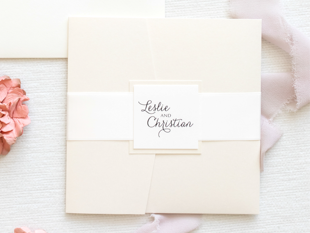 Pocketfold wallet invitations.Wedding cards Rose Pink Pocket fold Invites 