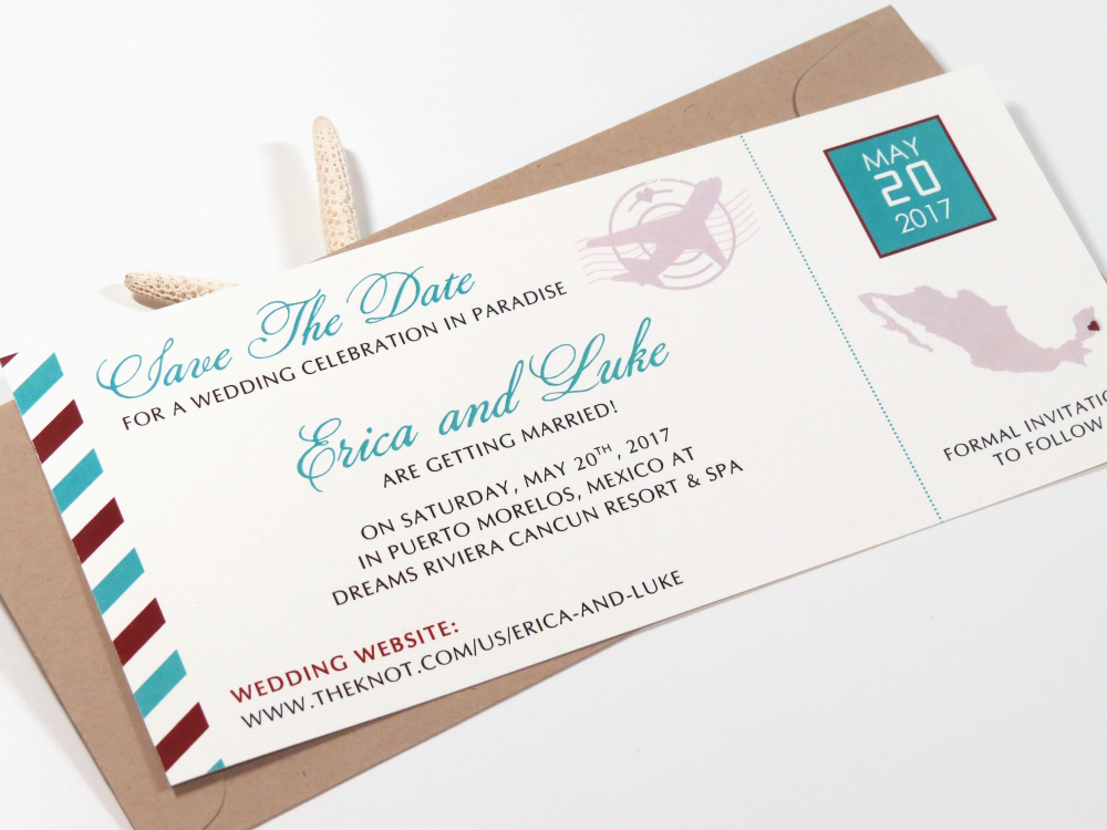 Destination Save the Dates for Weddings, Save The Date Destination Wedding,  Your choice of Quantity and Envelope Color
