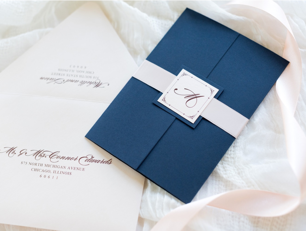 Wedding Invitations Day/Evening Personalised Gatefold with ribbon and env 